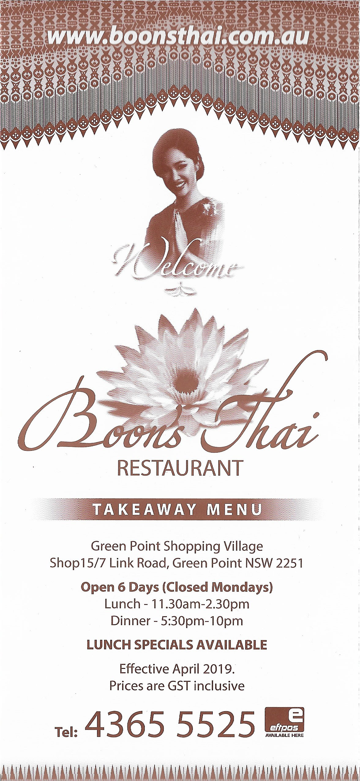 Boon's Thai Restaurant Green Point Central Coast - NSW | OBZ Online Business Zone