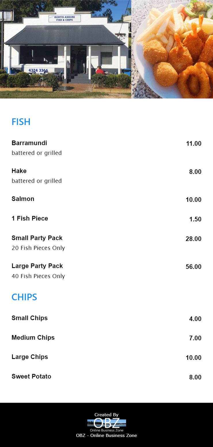 Montis Ashore Fish & Chips Gosford Central Coast - NSW | OBZ Online Business Zone