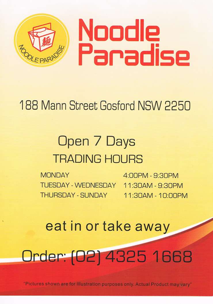 Noodle Paradise Gosford Central Coast - NSW | OBZ Online Business Zone