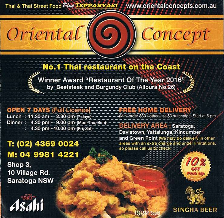Oriental Concept Thai Saratoga Central Coast - NSW | OBZ Online Business Zone