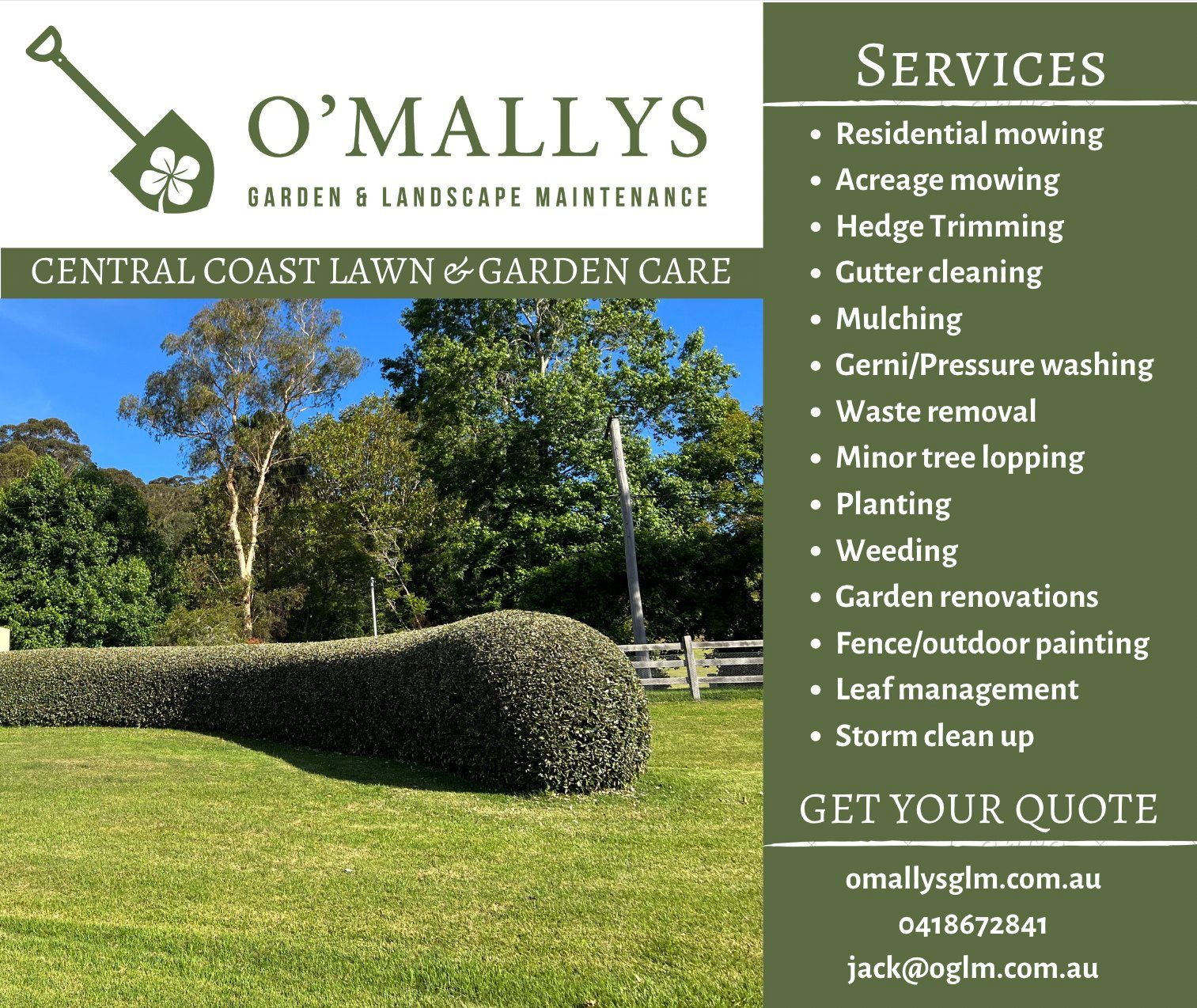 O'Mallys Garden & Landscape Avoca Beach Central Coast - NSW | OBZ Online Business Zone