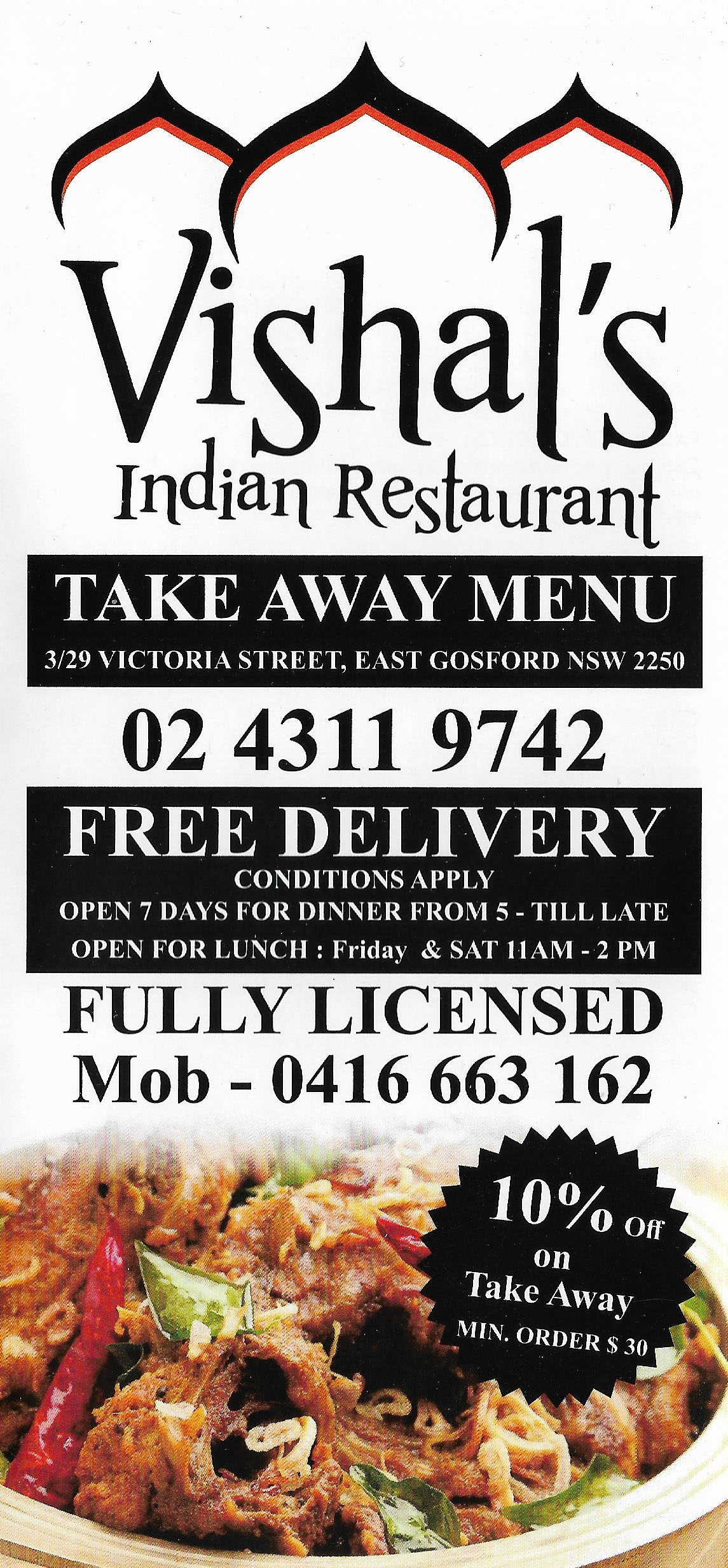 Vishal's Indian Restaurant East Gosford Central Coast - NSW | OBZ Online Business Zone