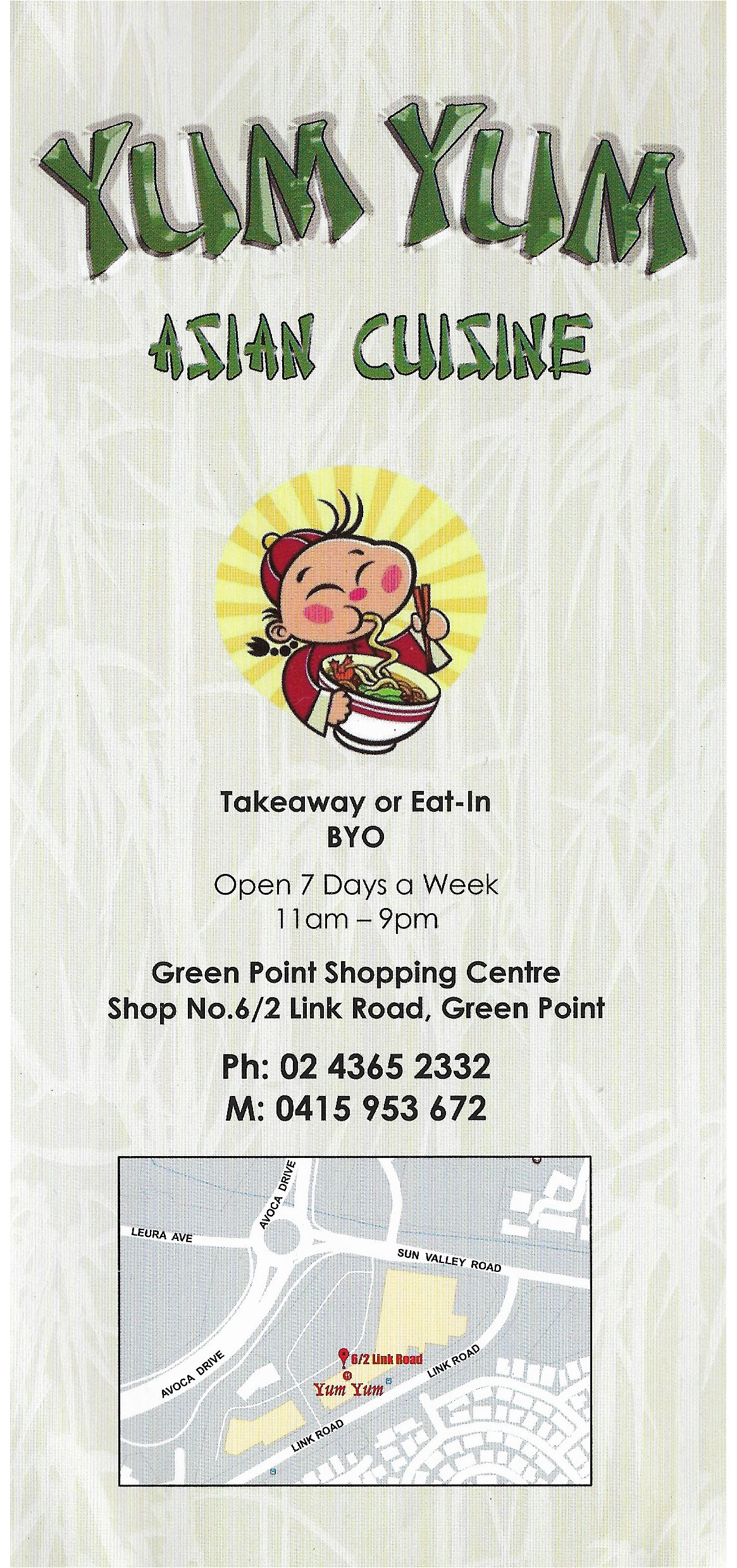 Yum Yum Asian Cuisine Green Point Central Coast - NSW | OBZ Online Business Zone